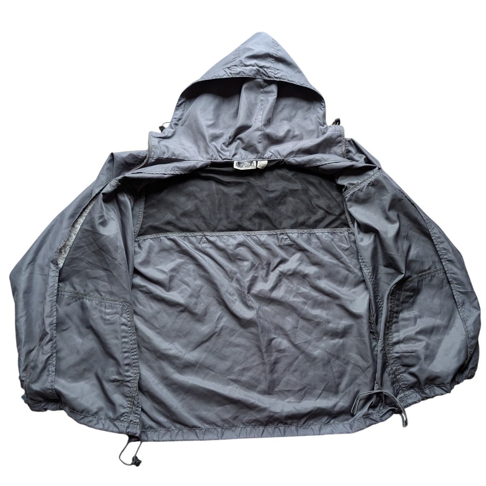 Aeropostale Mens Gray Full Zip Windbreaker Hooded Jacket Mesh Lined M Gorpcore - Picture 6 of 13